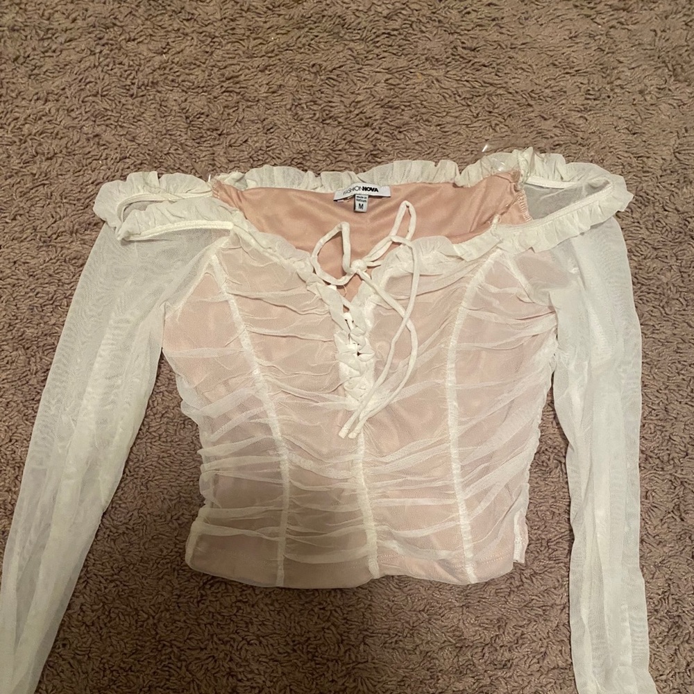 White fashion Nova crop top